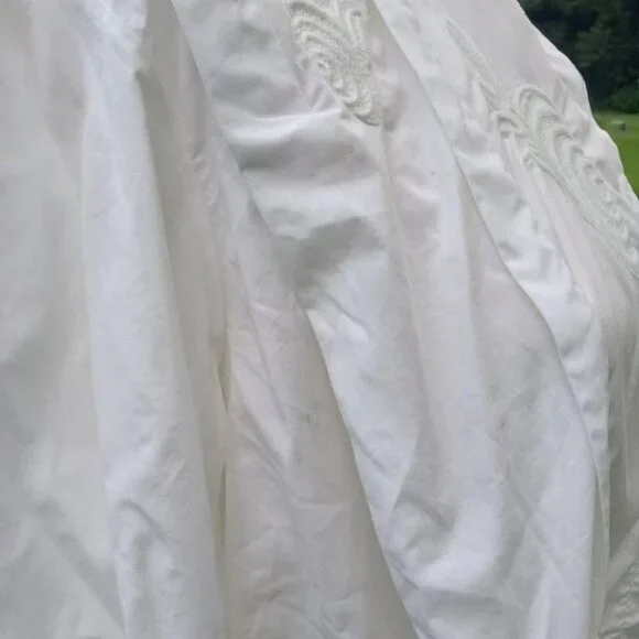 JW Anderson Shirt Embroidered White Designer Vintage Size 6 Crop - Picture 8 of 13